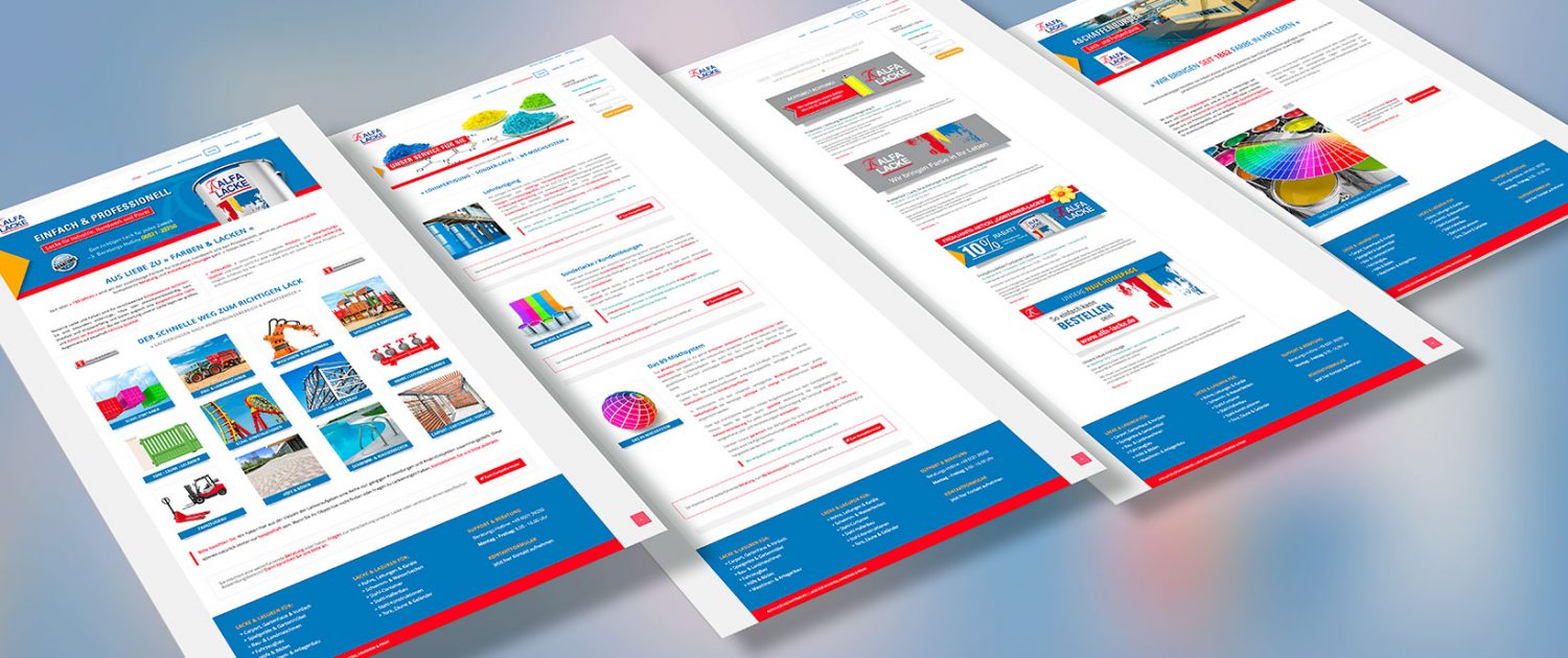 Website für ALFA LACKE Responsives Design. Optimierte Darstellung der Inhalte auf allen mobilen Endgerät und integriertes Content Management Systems (CMS)